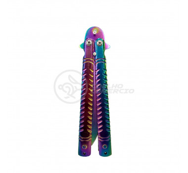 Knife Rainbow Butterfly Com Fio Manobras Faca Arco Iris Borboleta Dobrável de Aço Inoxidável 5