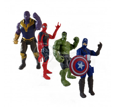 Cartela Bonecos 17cm Action Figure Vingadores End Game Capitão America Thanos Hulk Homem Aranha